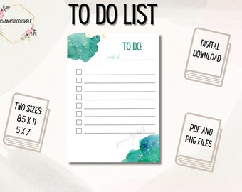 Blue Watercolor Printable To-Do List