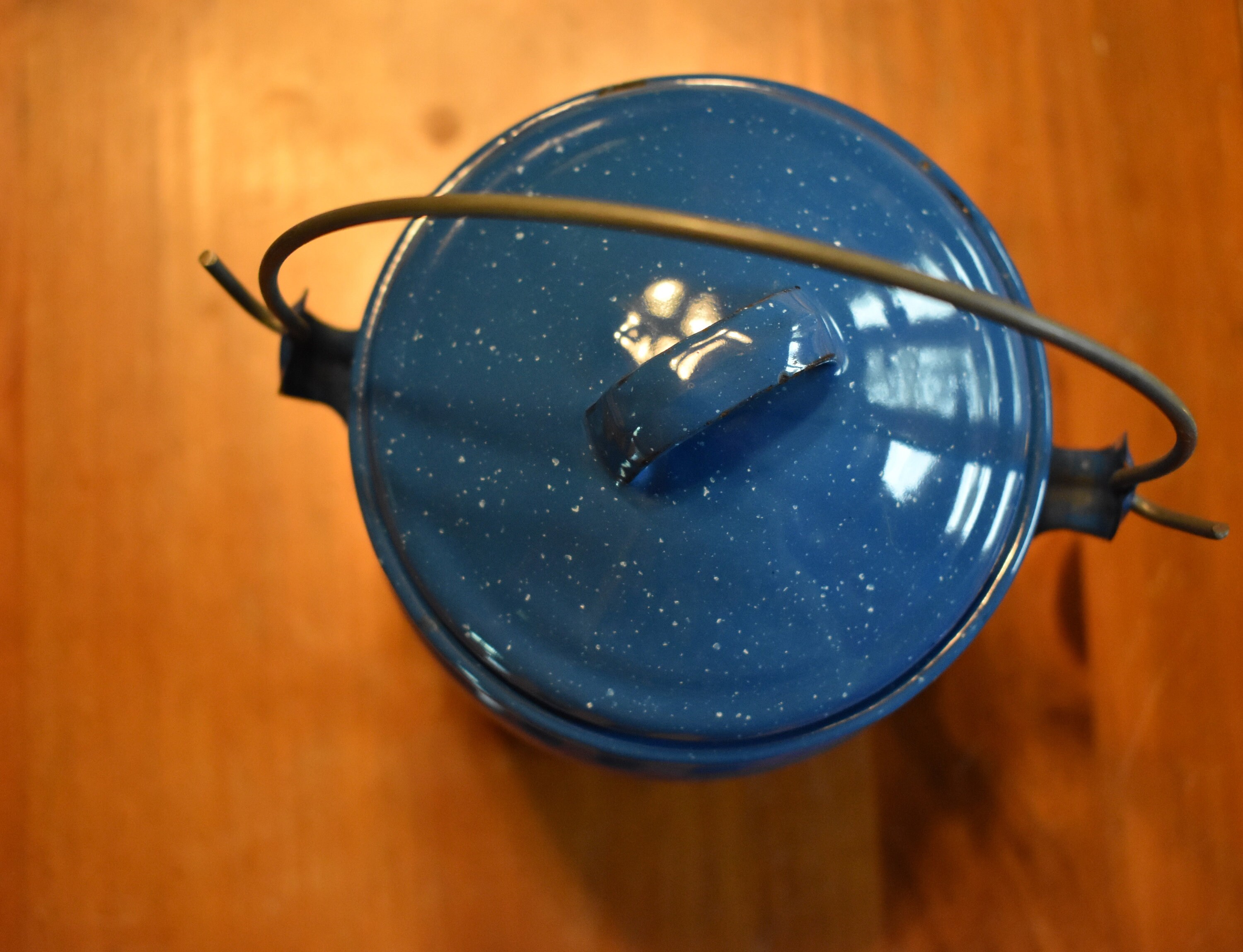 Graniteware Enamelware Beanpot With Lid Etsy