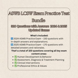 2 Mock Tests Included! ASWB LCSW Exam Practice Test Bundle | 320 Questions with Answers | 2024 & 2025 Updated Exams