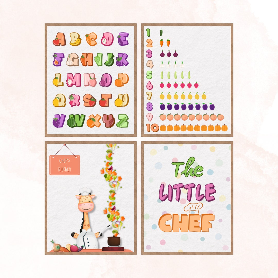 Printable Set of 4 Nursery Room Wall Decor, Nursery Wall Art, Digital ...