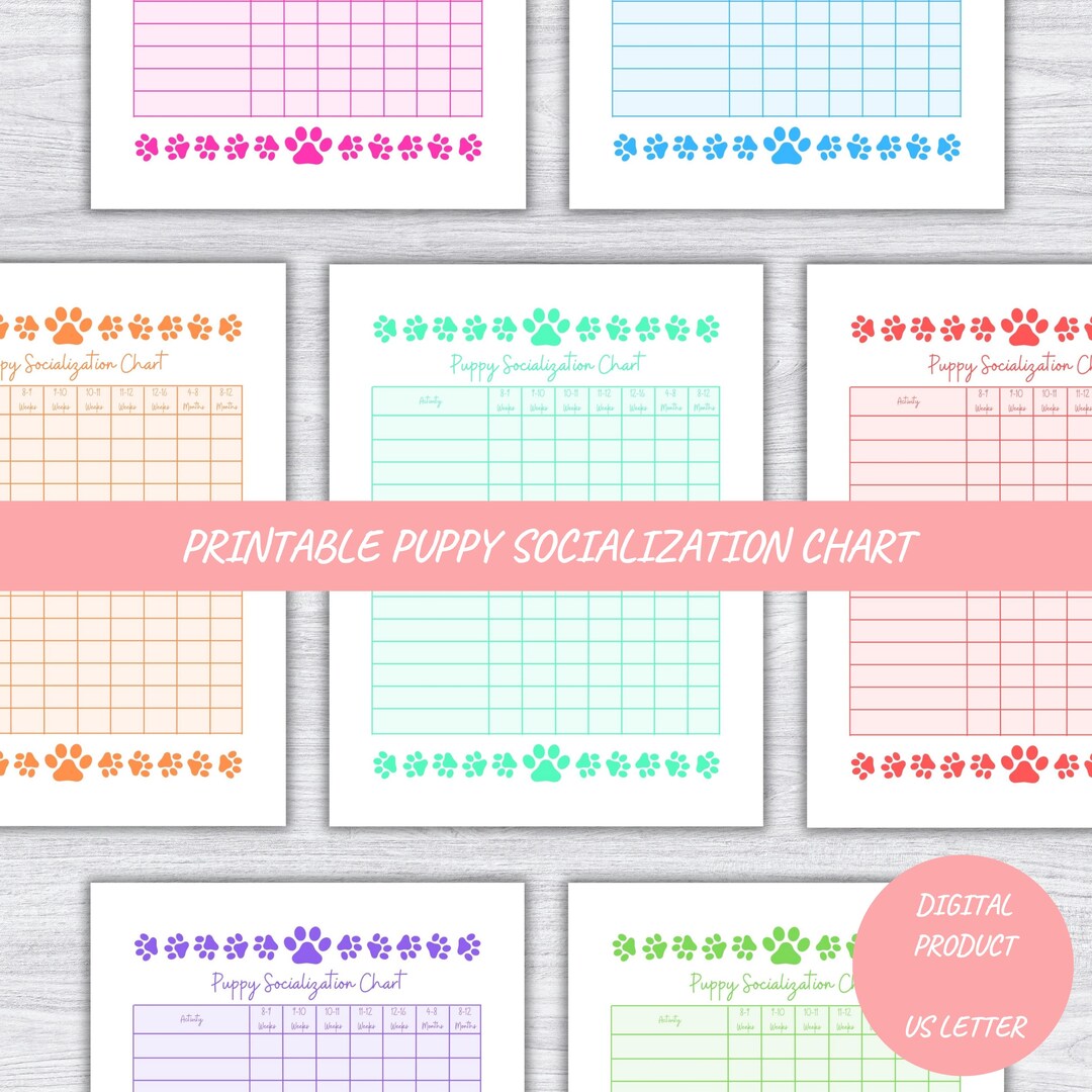 Printable Puppy Socialization Chart Puppy Training Puppy - Etsy