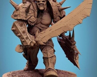 DnD Minifig Brutal Orc Dungeons and Dragons Mini Figurine Resin 3D Printed