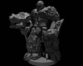 DnD Mini Figurine Earth Elemental Myrmidon: 3D Printed Resin Dungeons and Dragons Miniatures