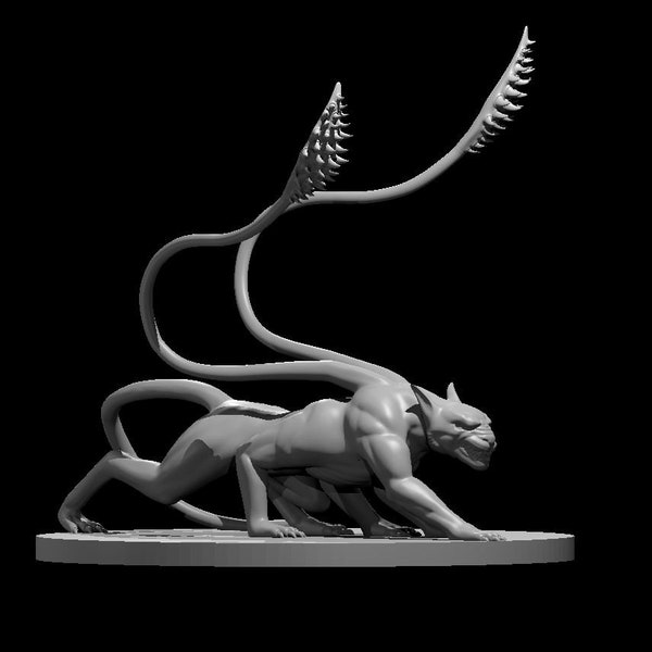 DnD Minifig Displacer Beast Dungeons and Dragons Mini Figurine Resin 3D Printed