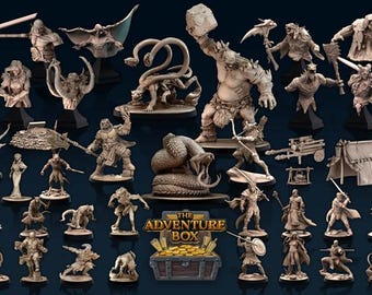DnD Adventure Box Set Minifigs: 8k Resin 3D Printed Miniatures