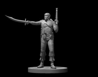 DnD Minifig Pirates Set of 6 Dungeons and Dragons Mini Figurine Resin 3D Printed