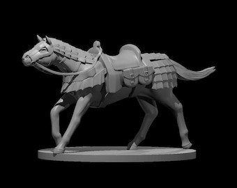 DnD Minifig Horse Set of 8 Dungeons and Dragons Mini Figurine Resin 3D Printed