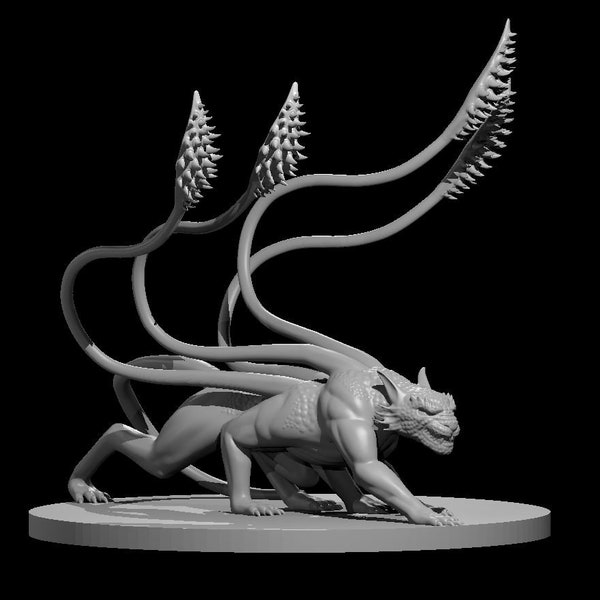 DnD Minifig Draconic Displacer Beast Dungeons and Dragons Mini Figurine Resin 3D Printed