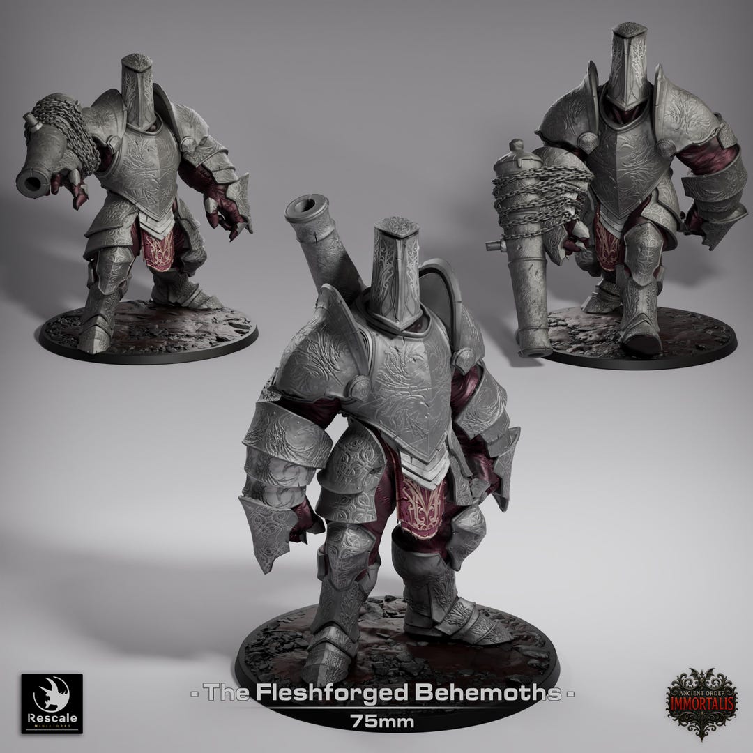Dnd Minifig Rescale Mini Fleshforged Behemoth Mini Figurine Resin 3D ...