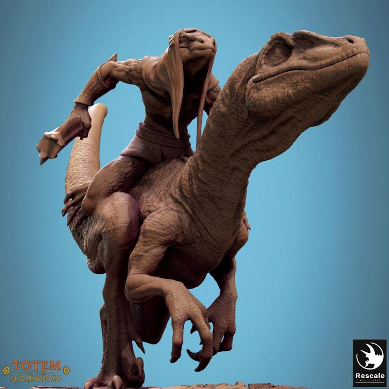 Humanoid Rator Dnd Minifig Velociraptor Walking Mini Figurine Resin 3D Printed - Etsy