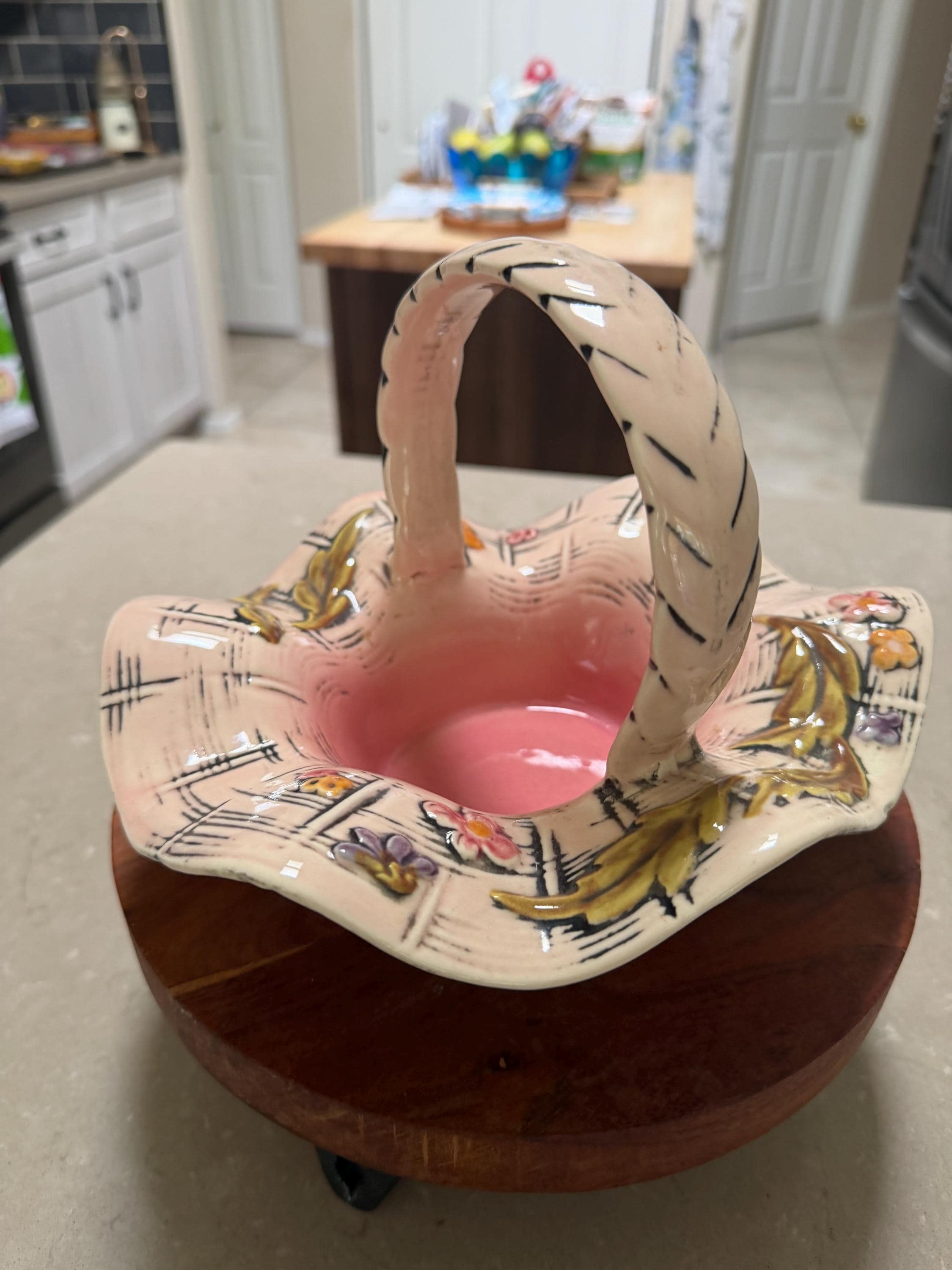 トールペイント(ローズマリング) タインバスケット Pink Hull Pottery Basket - Etsy