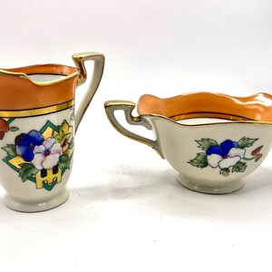 Noritake hand painted lusterware sugar/creamer set