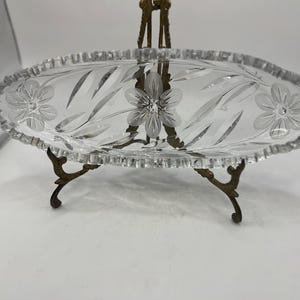 Clear cut glass tray or dish