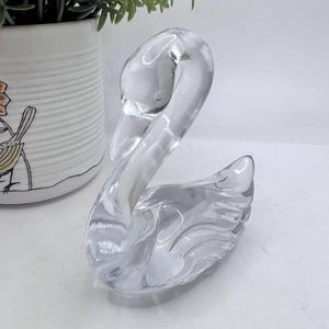 Fenton clear art glass swan