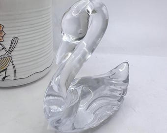 Fenton clear art glass swan