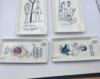 Japan vintage novelty funny ceramic ash trays