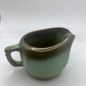 Frankoma vintage pottery prairie green creamer with handle