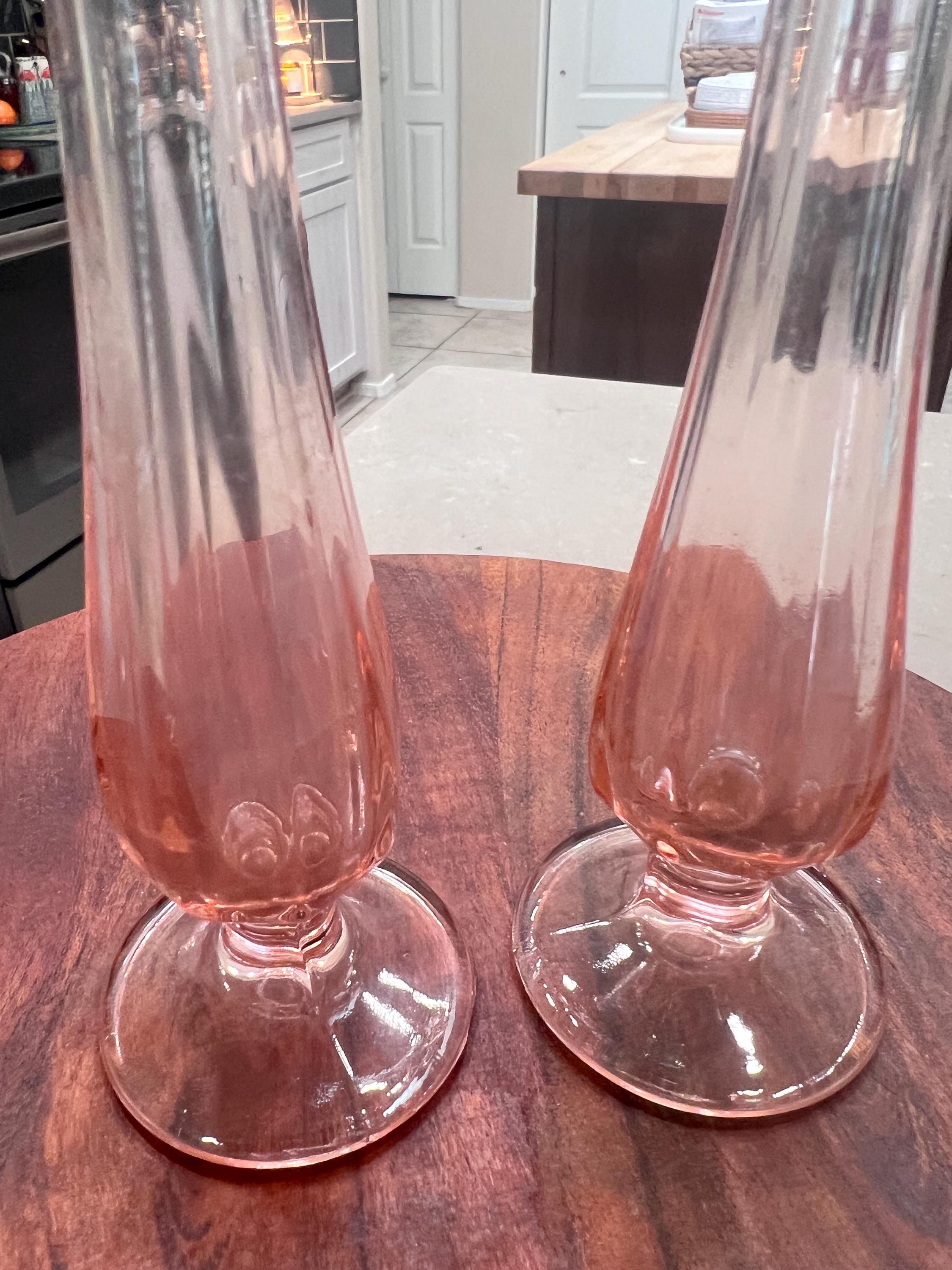 ヴィンテージのピンクガラス製フェントン花瓶 - Etsy 日本