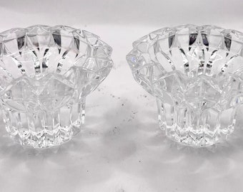 Vintage crystal candle holders pair
