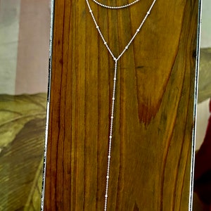Y-ketting zilver 925, gelaagde look, ketting