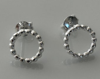 Ohrstecker kreisförmig gepunktet, Ohrringe, Damen Ohrringe, Silber, 925
