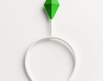 Sims Plumbob-hoofdband | De Sims-kostuumaccessoire | Hoofddeksel voor gamerparty | Groene diamant-cosplayrekwisiet | Sims-cadeau