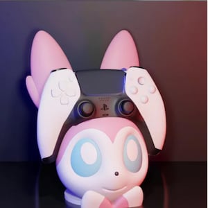 Schattige fee wezen controllerhouder roze gamercontrollerstandaard op anime geïnspireerd gamingbureau decor consolecontroller displaystandaard