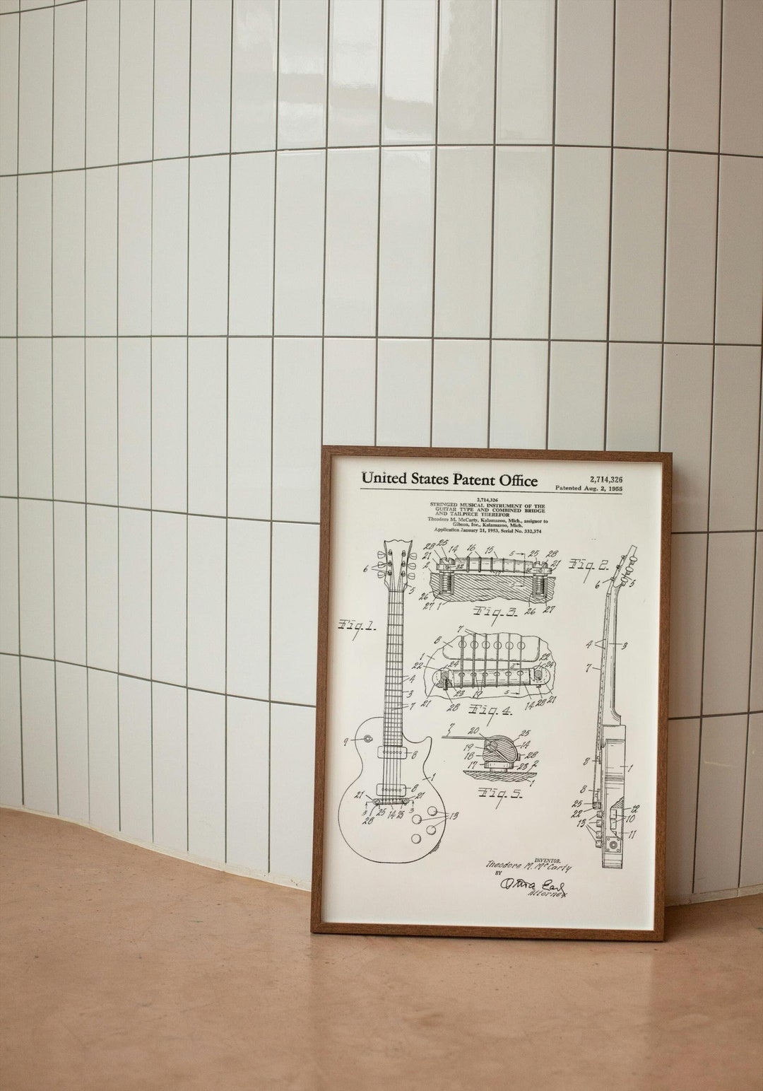 Les Paul Style Electric Guitar Patent Poster – Vintage Music Wall Art ...