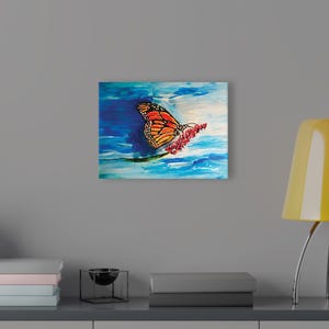 Quadro su tela, motivo a farfalla, decorazione per la casa, regalo per gli amanti della natura, opera d&#39;arte colorata per il soggiorno