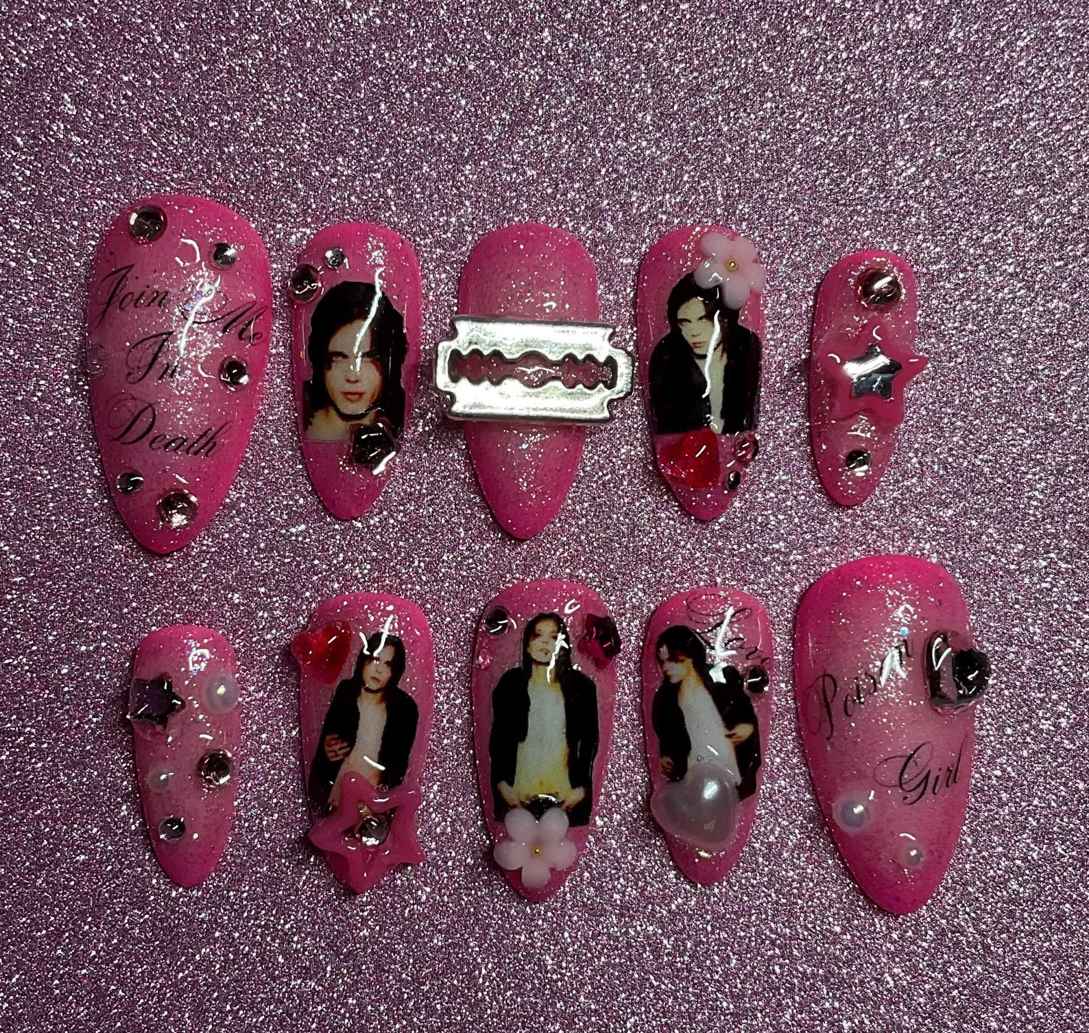 Ville Valo Heartagram HIM Razorblade Romance Press on Nails - Etsy