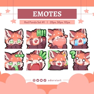 Lindos gestos de panda rojo / Twitch/Discord / Kawaii - Panda
