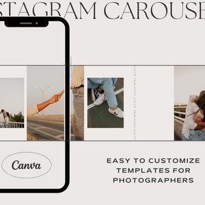 Carousel Instagram IG Templates for Canva Boho Wedding Photographer. DIY Affordable and Easy to Use. Make Your Own Social Media Collage. Using Boho and Neutral Colors and Photos. For Engagement, Portrait and Weddings.