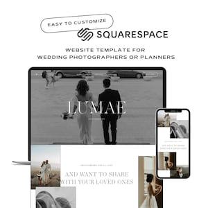 Squarespace Website Template for Elevated Romantic Wedding Photographer. DIY Affordable Fluid Engine Editorial Luxury Wedding Planner