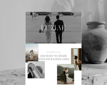 Wedding Photographer Squarespace Website Template: One-Page Website Design