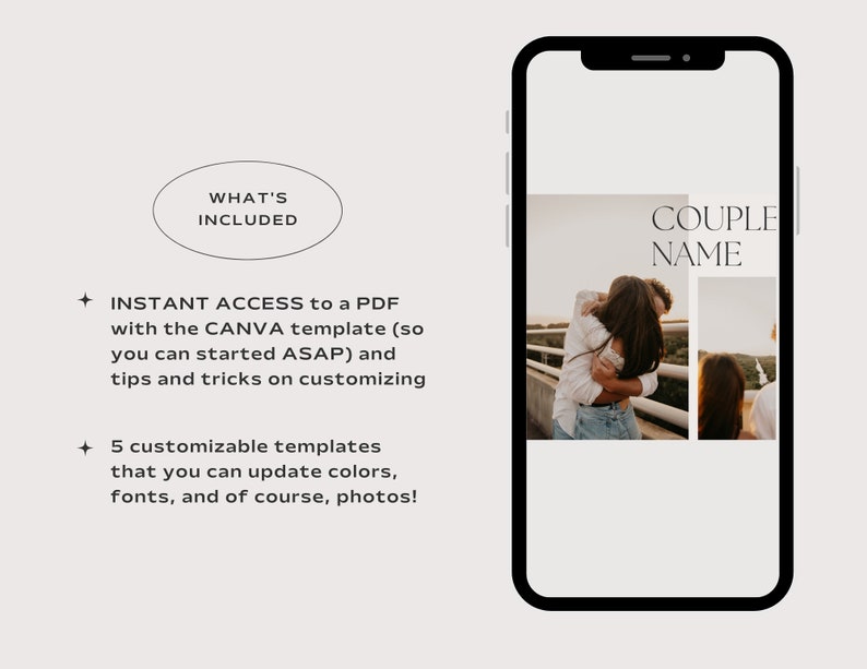 Carousel Instagram IG Templates for Canva Boho Wedding Photographer. DIY Affordable and Easy to Use. Make Your Own Social Media Collage. Using Boho and Neutral Colors and Photos. For Engagement, Portrait and Weddings.