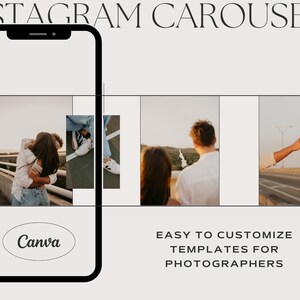 Carousel Instagram IG Templates for Canva Boho Wedding Photographer. DIY Affordable and Easy to Use. Make Your Own Social Media Collage. Using Boho and Neutral Colors and Photos. For Engagement, Portrait and Weddings.