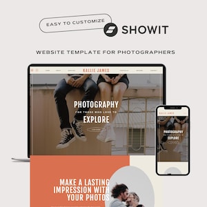 Showit Website Template for Boho Bright Wedding Photographer. DIY Affordable Show It One Page Landing Page Website Customize Make Your Own.