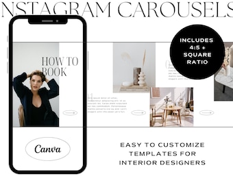 Instagram Carousel Templates for Interior Designers, Canva (4:5 Ratio)