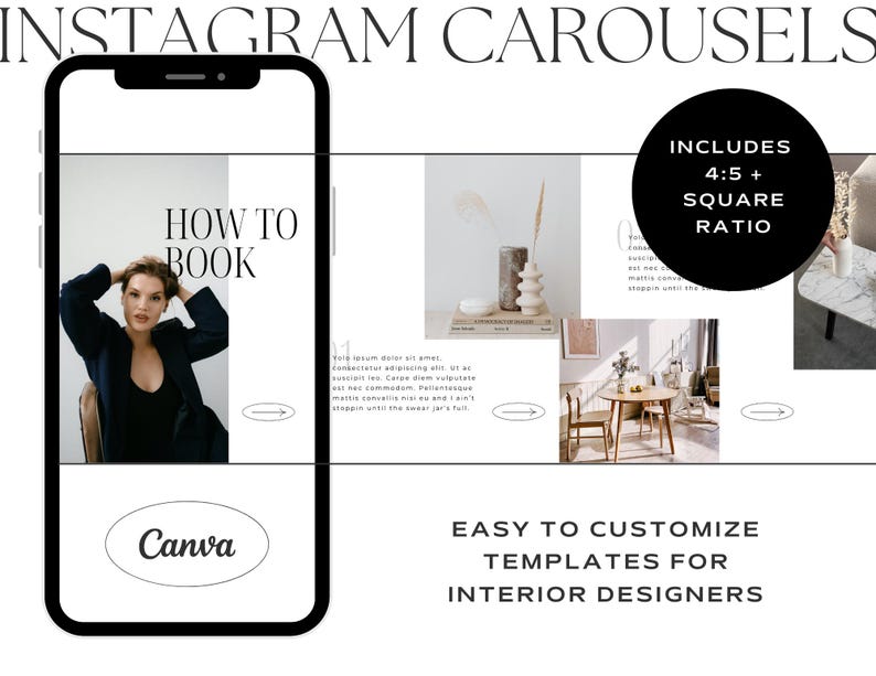 Carousel Instagram IG NEW 4:5 Templates for Canva Interior Designer ...