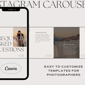 Carousel Instagram IG Templates for Canva Boho Wedding Photographer. DIY Affordable and Easy to Use. Make Your Own Social Media Collage. Using Boho and Neutral Colors and Photos. For Engagement, Portrait and Weddings.