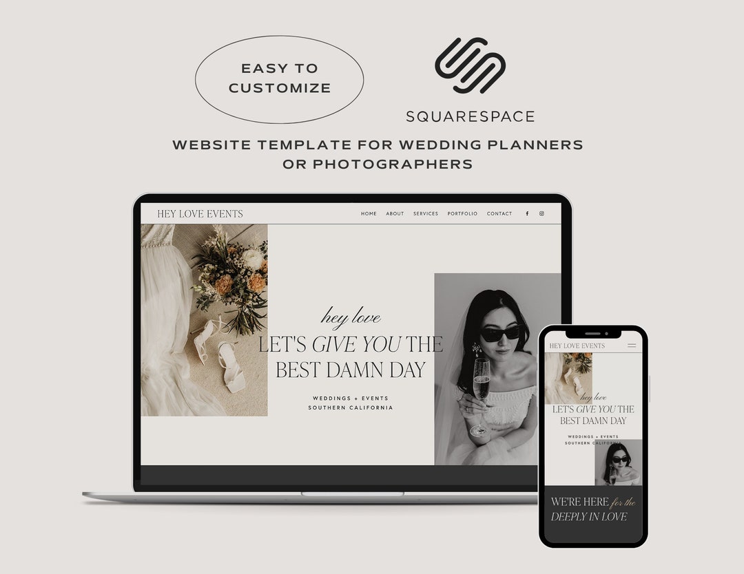 Squarespace Website Template for Wedding Planner or Photographer. DIY ...