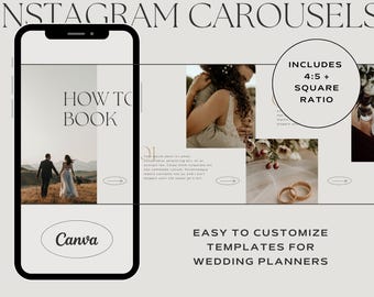 Wedding Planner Instagram Carousel Templates for Canva (4:5 & Square)