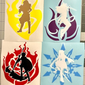 High Quality RWBY Decals Stickers Ruby Weiss Yang Blake Pyrrha