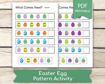 Easter Egg Pattern Worksheet: Preschool Learning Activity (PDF Printables)