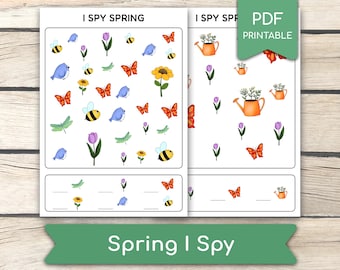 Frühling I Spion Arbeitsblatt: Lernaktivität für die Vorschule (PDF Printables)