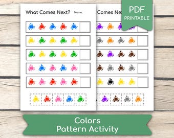 Foglio di lavoro sui modelli di colori: attività "Cosa viene dopo" (PDF stampabili)