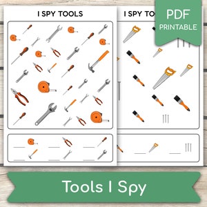 Spy Tools.pdf Tools I Spy Worksheet, Preschool Activity, I Spy Activity, Educational ...