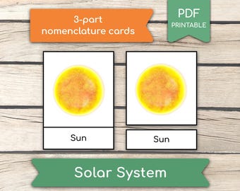 Solar System 3-part Cards: Montessori Nomenclature Flashcards (PDF ...