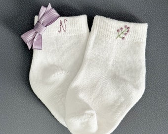 Personalized Baby Socks Toddler Embroidered Socks Embroidered Baby Clothes Toddler Accessory with Embroidery Socks Gift for Babyshower
