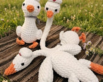 Duck & Goose Nurse Crochet Pattern, Amigurumi Doctor PDF Tutorial, English PDF
